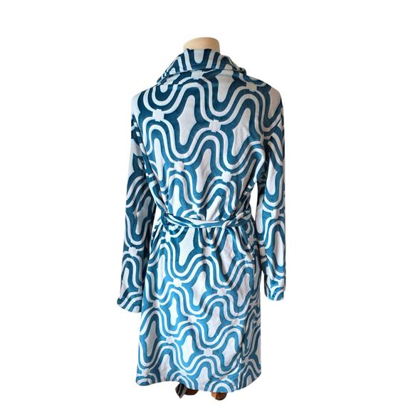 Lelsey Evers Womens Tiffany Robe in Waterloo Teal Size Medium / Large - Picture 4 of 5